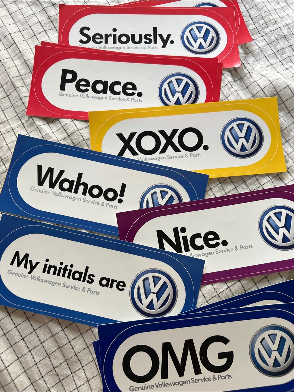 Y2K Volkswagen Dealership Bumper Sticker Pack in Multiple Colors